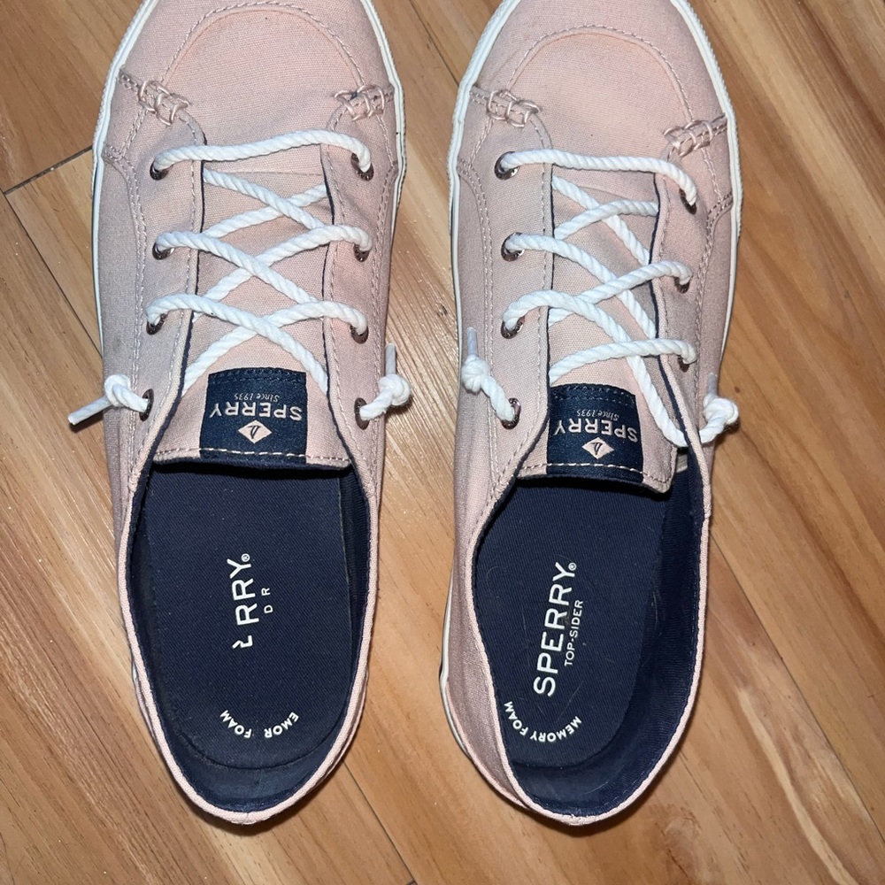 Sperry Pink Canvas Sneakers Size 9.5